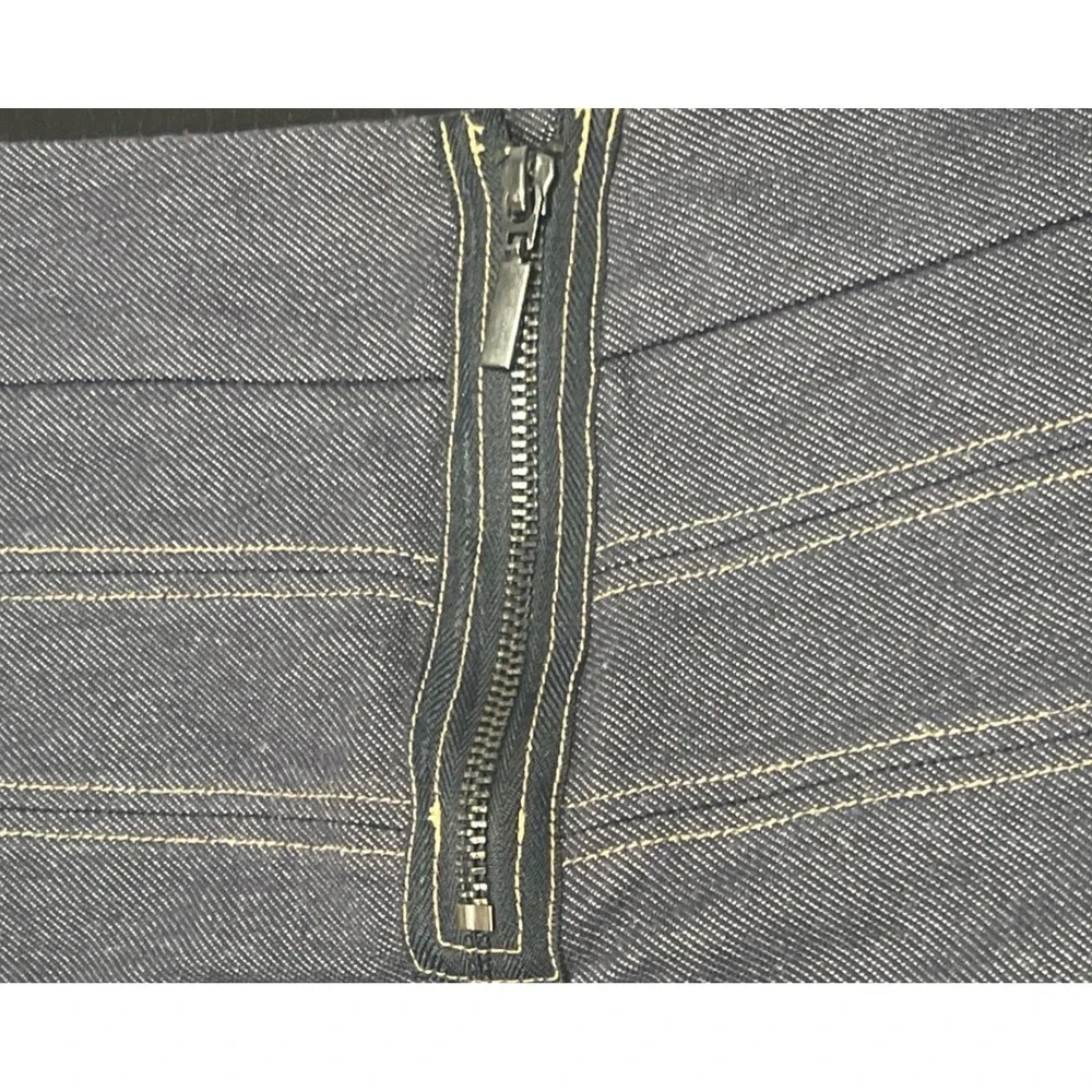 BCBGeneration Denim Mini Skirt Dark Wash Pinstripe Zipper‎ Detail Size 6